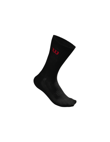 Wilson Men's Crew Socks Pack of 3 (Black) - Comfort and Performance 