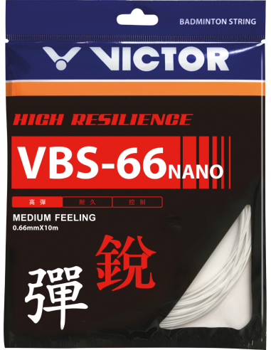 Set Cordage de badminton Victor VBS-66N Blanc 